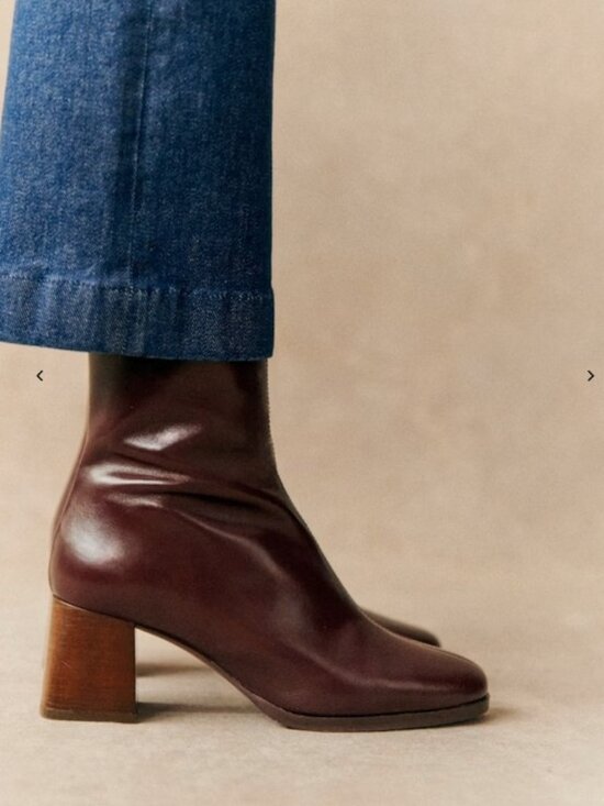 Sezane Shoes - Sézane Axelle Patent Camel Ankle Boots Sz 6